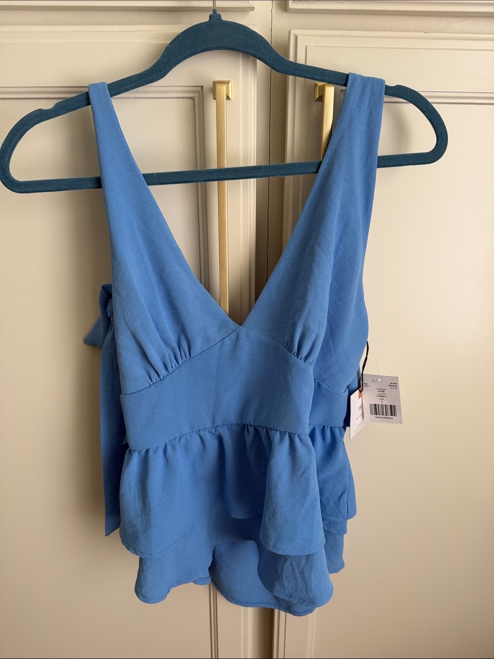 V-Neck Ruffle Halter Top NWT